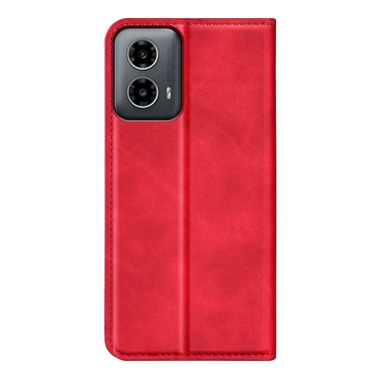 For Motorola Moto G34 Retro-skin Magnetic Suction Leather Phone Case