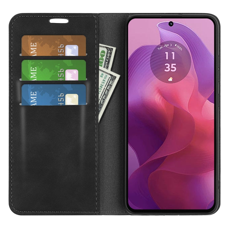 For Motorola Moto G24 Retro-skin Magnetic Suction Leather Phone Case