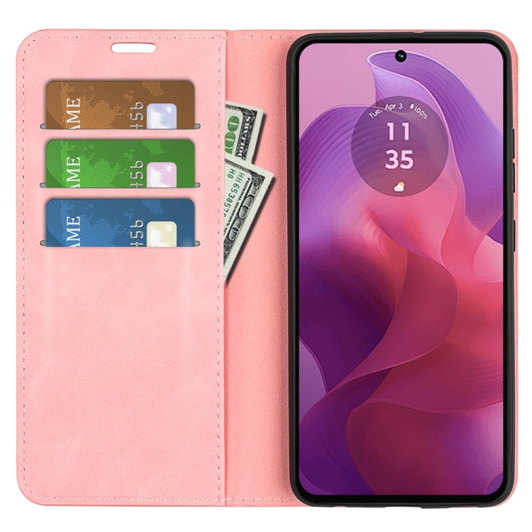 For Motorola Moto G24 Retro-skin Magnetic Suction Leather Phone Case