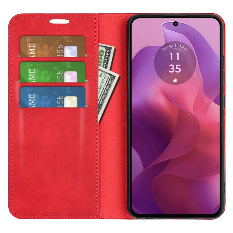 For Motorola Moto G24 Retro-skin Magnetic Suction Leather Phone Case