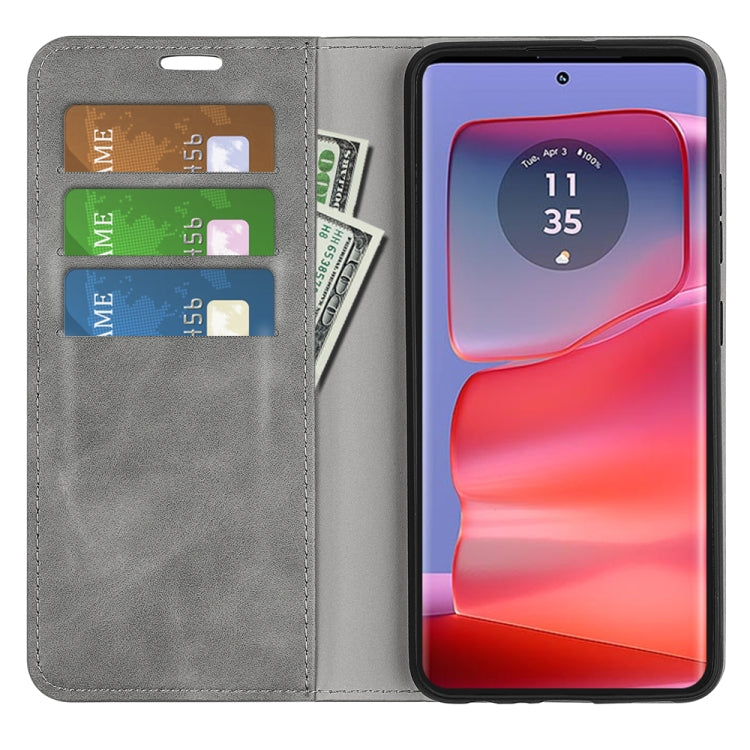 For Motorola Edge 50 Pro Retro-skin Magnetic Suction Leather Phone Case