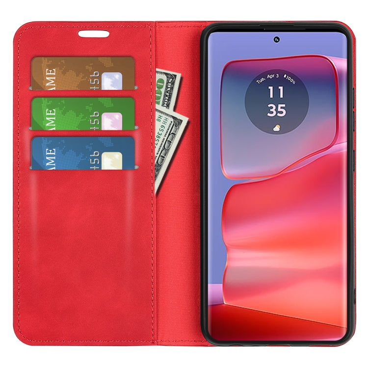 For Motorola Edge 50 Pro Retro-skin Magnetic Suction Leather Phone Case