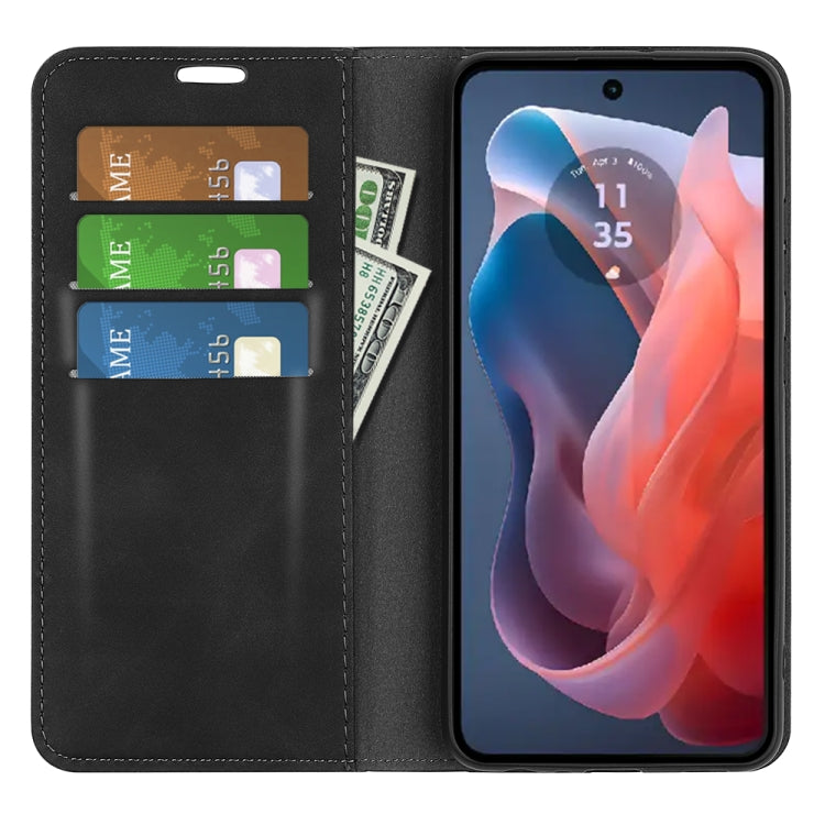 For Motorola Moto G Play 2024 Retro-skin Magnetic Suction Leather Phone Case