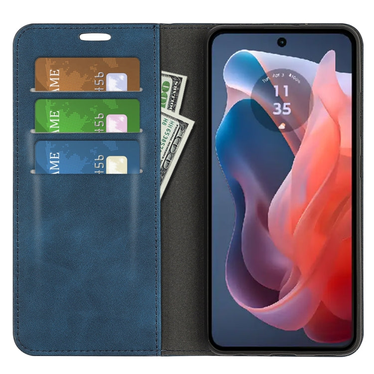 For Motorola Moto G Play 2024 Retro-skin Magnetic Suction Leather Phone Case