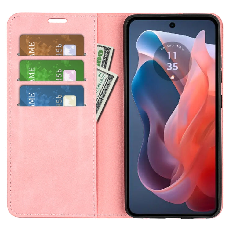 For Motorola Moto G Play 2024 Retro-skin Magnetic Suction Leather Phone Case