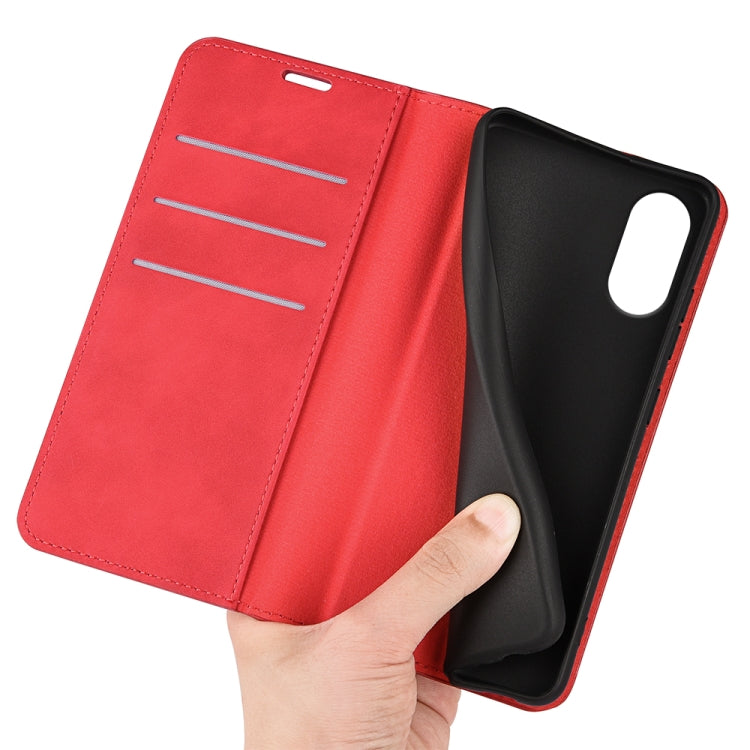 For Motorola Moto G Play 2024 Retro-skin Magnetic Suction Leather Phone Case