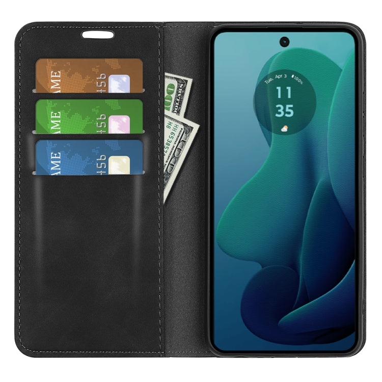 For Motorola Moto G 5G 2024 Retro-skin Magnetic Suction Leather Phone Case