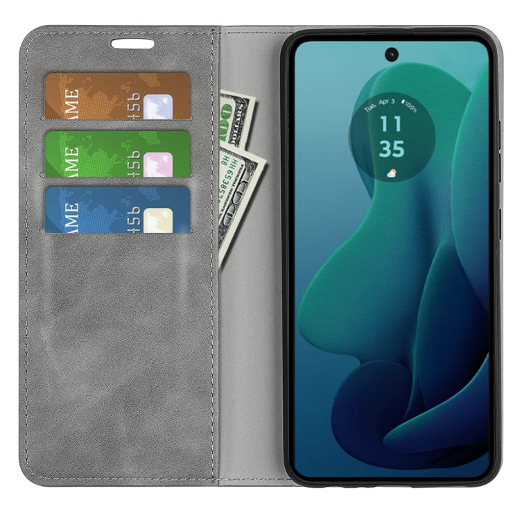 For Motorola Moto G 5G 2024 Retro-skin Magnetic Suction Leather Phone Case