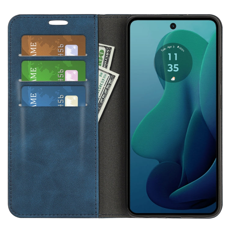 For Motorola Moto G 5G 2024 Retro-skin Magnetic Suction Leather Phone Case
