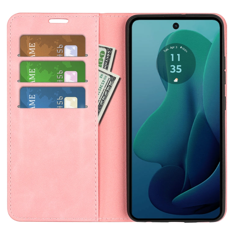 For Motorola Moto G 5G 2024 Retro-skin Magnetic Suction Leather Phone Case