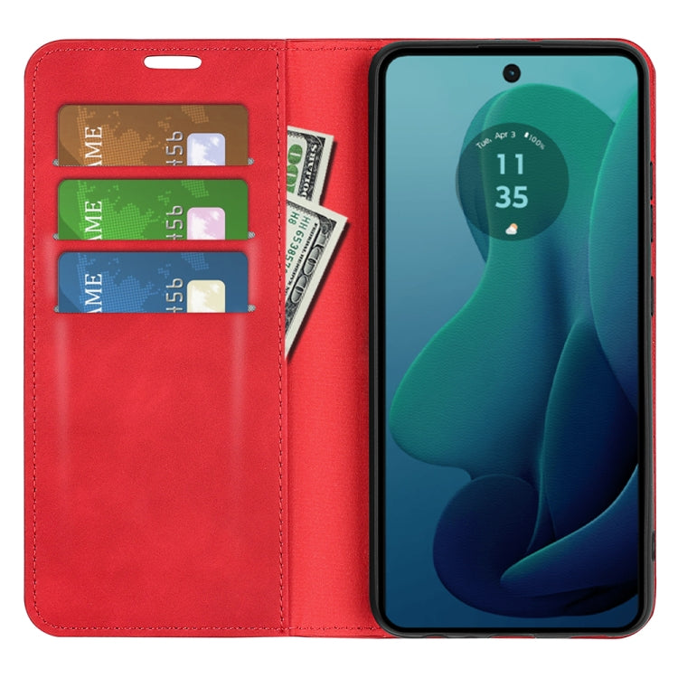 For Motorola Moto G 5G 2024 Retro-skin Magnetic Suction Leather Phone Case
