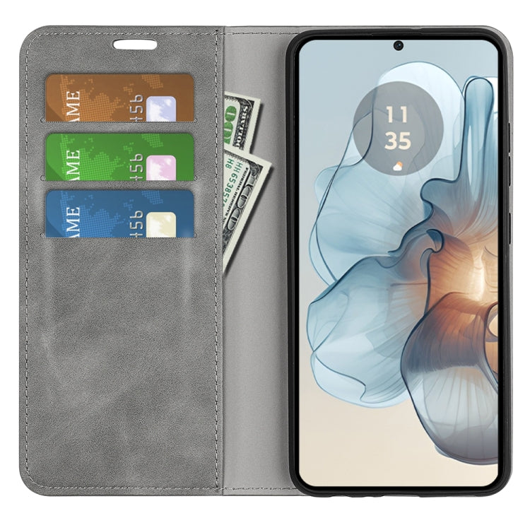 For Motorola Moto G24 Power Retro-skin Magnetic Suction Leather Phone Case