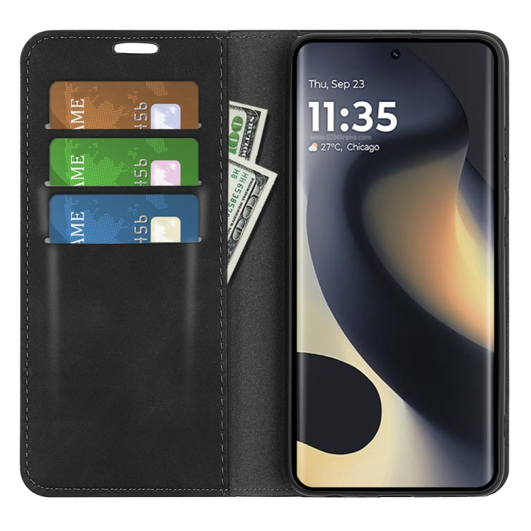 For Motorola Edge 5G 2024 Retro-skin Magnetic Suction Leather Phone Case