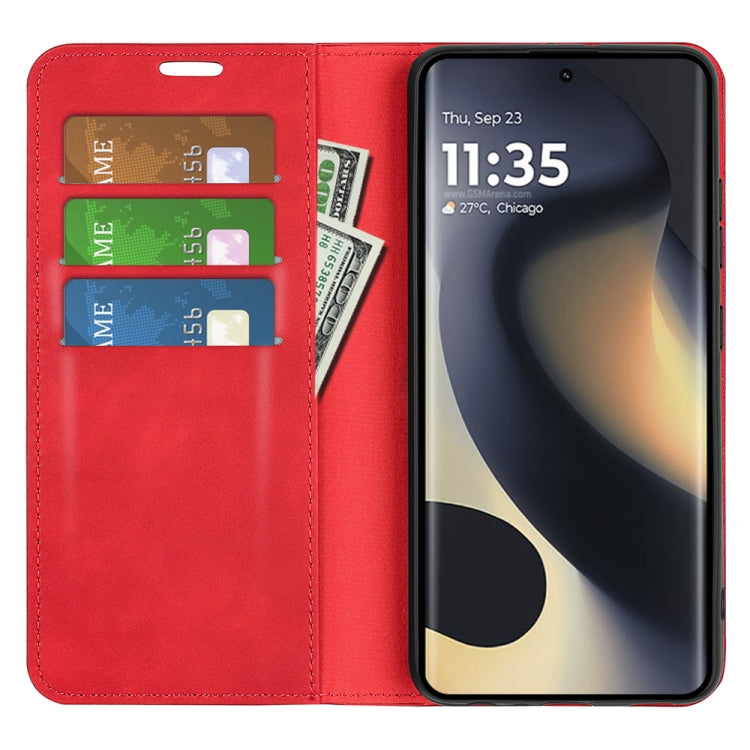 For Motorola Edge 5G 2024 Retro-skin Magnetic Suction Leather Phone Case