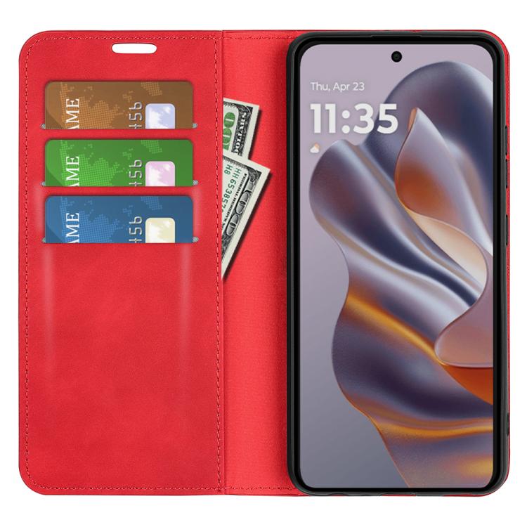 For Motorola Moto Edge 50 Neo 5G Retro-skin Magnetic Suction Leather Phone Case