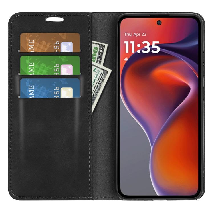 For Motorola Moto G15 Retro-skin Magnetic Suction Leather Phone Case