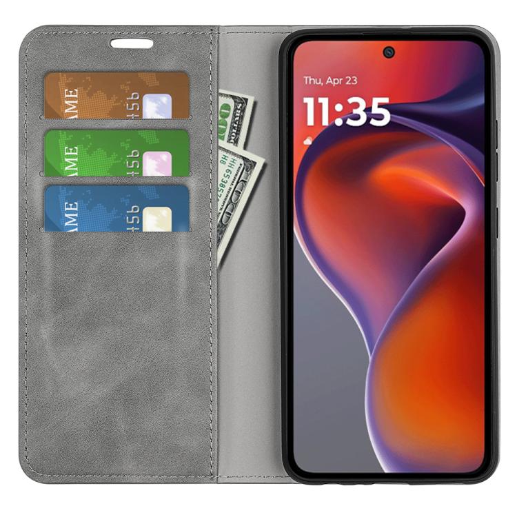 For Motorola Moto G15 Retro-skin Magnetic Suction Leather Phone Case