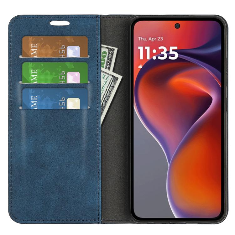 For Motorola Moto G15 Retro-skin Magnetic Suction Leather Phone Case