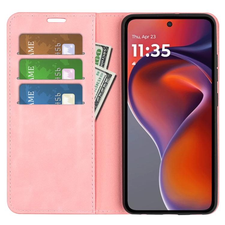 For Motorola Moto G15 Retro-skin Magnetic Suction Leather Phone Case