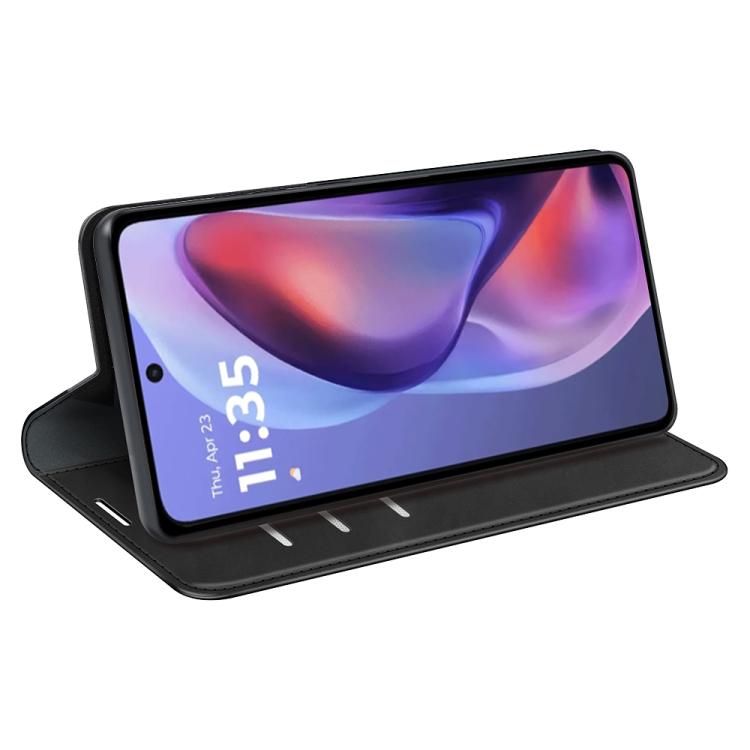 For Motorola Moto E15 Retro-skin Magnetic Suction Leather Phone Case