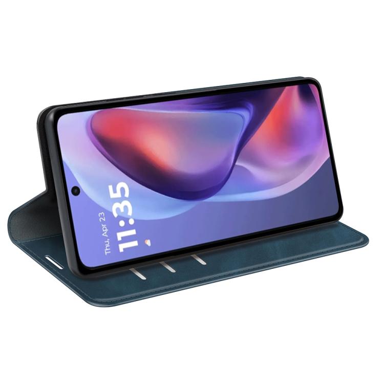 For Motorola Moto E15 Retro-skin Magnetic Suction Leather Phone Case