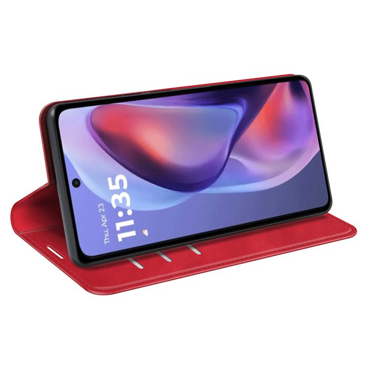For Motorola Moto E15 Retro-skin Magnetic Suction Leather Phone Case