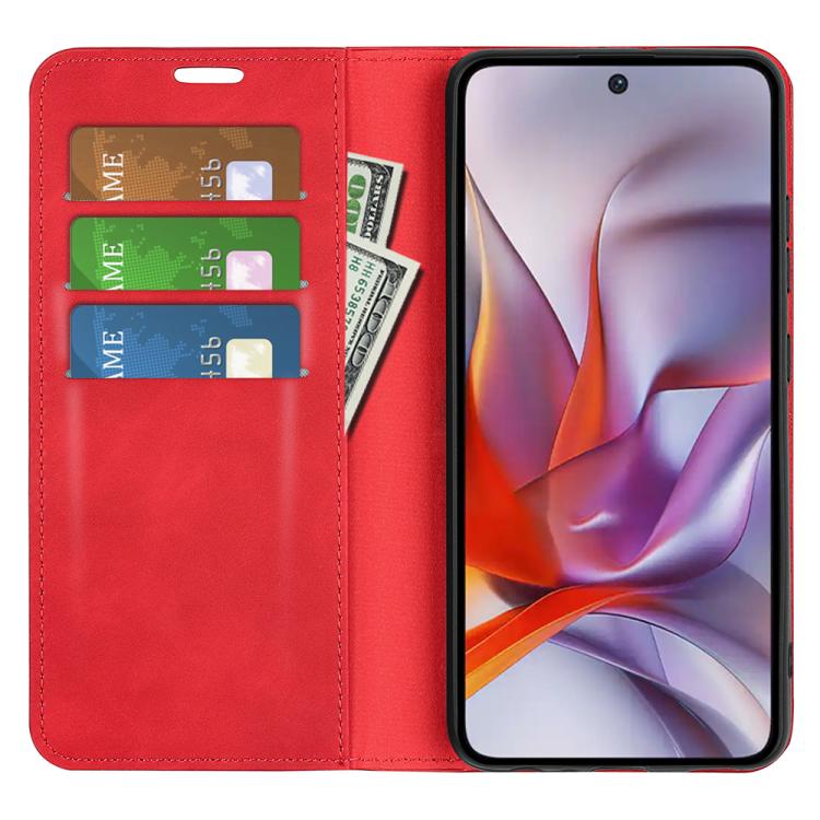 For Motorola Moto G 5G 2025 Retro-skin Magnetic Suction Leather Phone Case