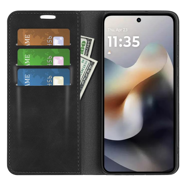 For Motorola Moto G56 5G / G66Y Retro-skin Magnetic Suction Leather Phone Case