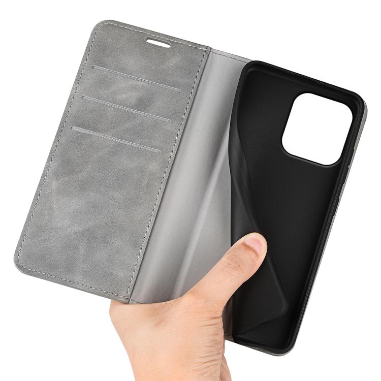 For Motorola Moto G56 5G / G66Y Retro-skin Magnetic Suction Leather Phone Case