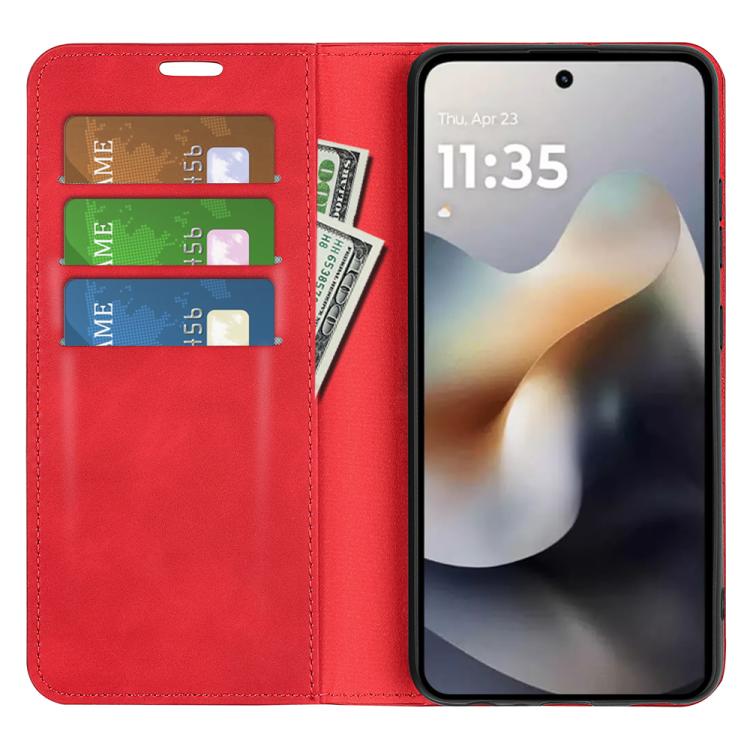 For Motorola Moto G56 5G / G66Y Retro-skin Magnetic Suction Leather Phone Case