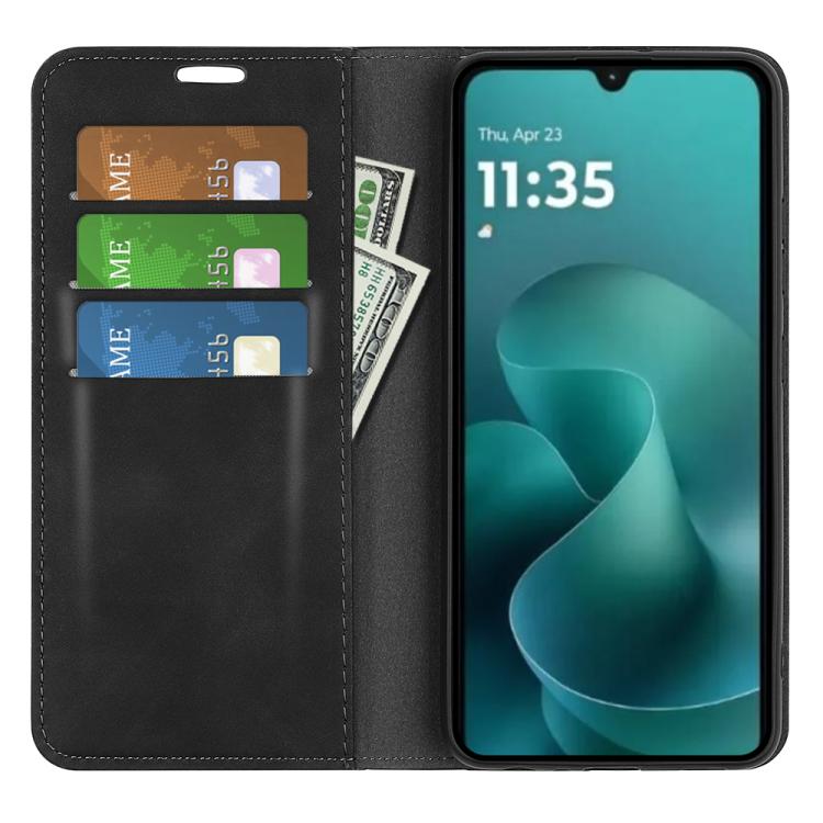 For Motorola Moto G06 4G Retro-skin Magnetic Suction Leather Phone Case