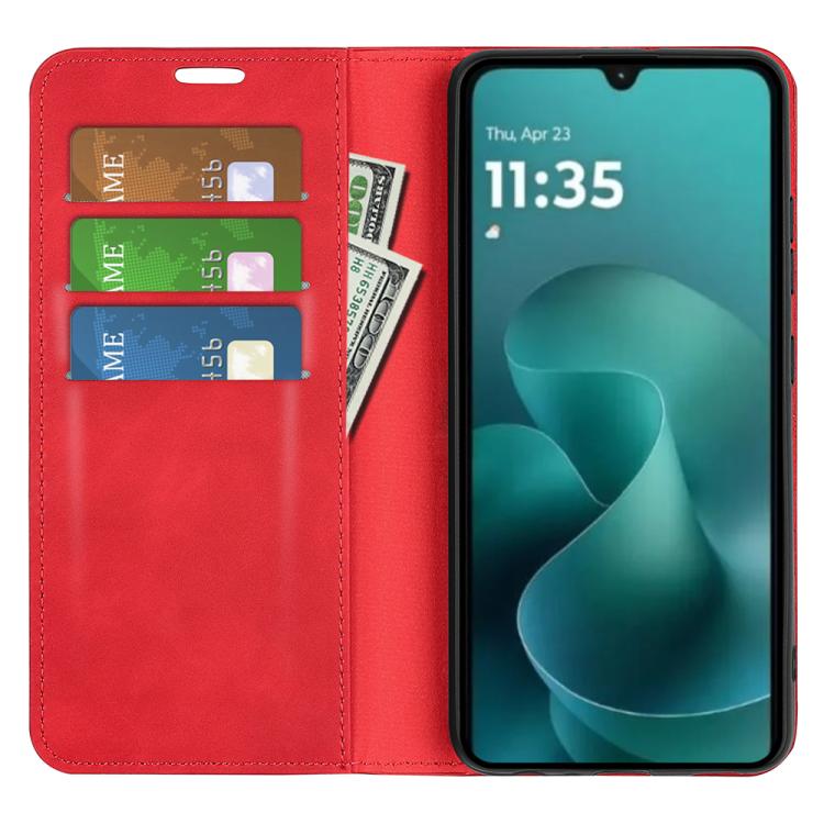 For Motorola Moto G06 4G Retro-skin Magnetic Suction Leather Phone Case