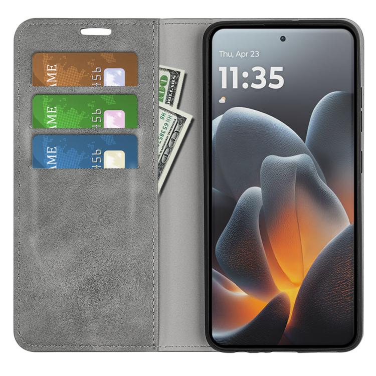 For Motorola Signature 5G Retro-skin Magnetic Suction Leather Phone Case