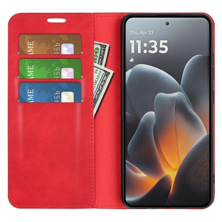 For Motorola Signature 5G Retro-skin Magnetic Suction Leather Phone Case