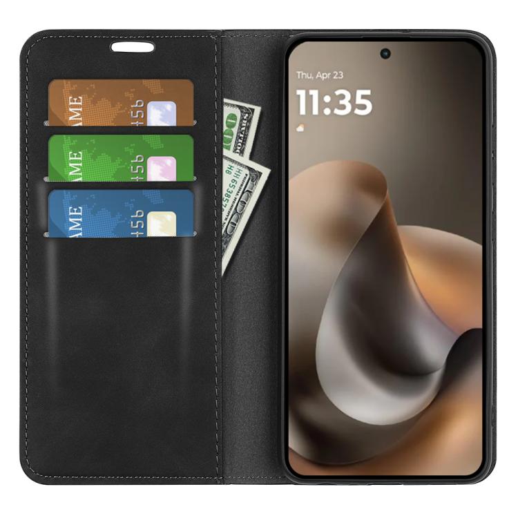 For Motorola Moto G77 / G67 5G Retro-skin Magnetic Suction Leather Phone Case
