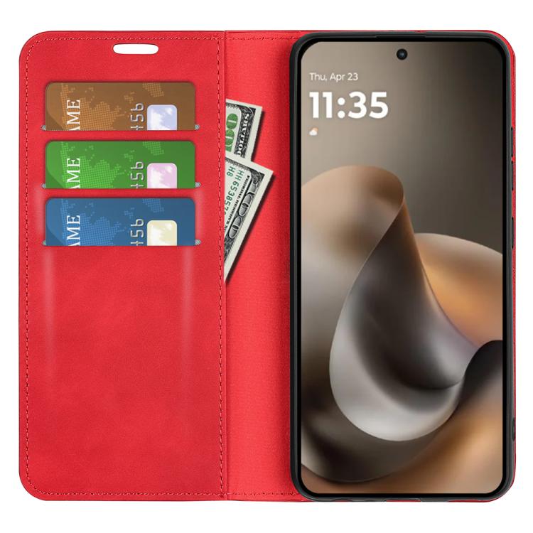 For Motorola Moto G77 / G67 5G Retro-skin Magnetic Suction Leather Phone Case