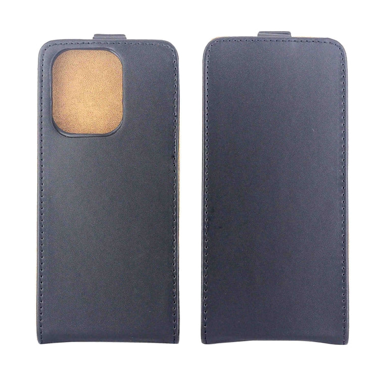 For Redmi 13 4G / Note 13R Vertical Flip Leather Phone Case with Card Slot - Black