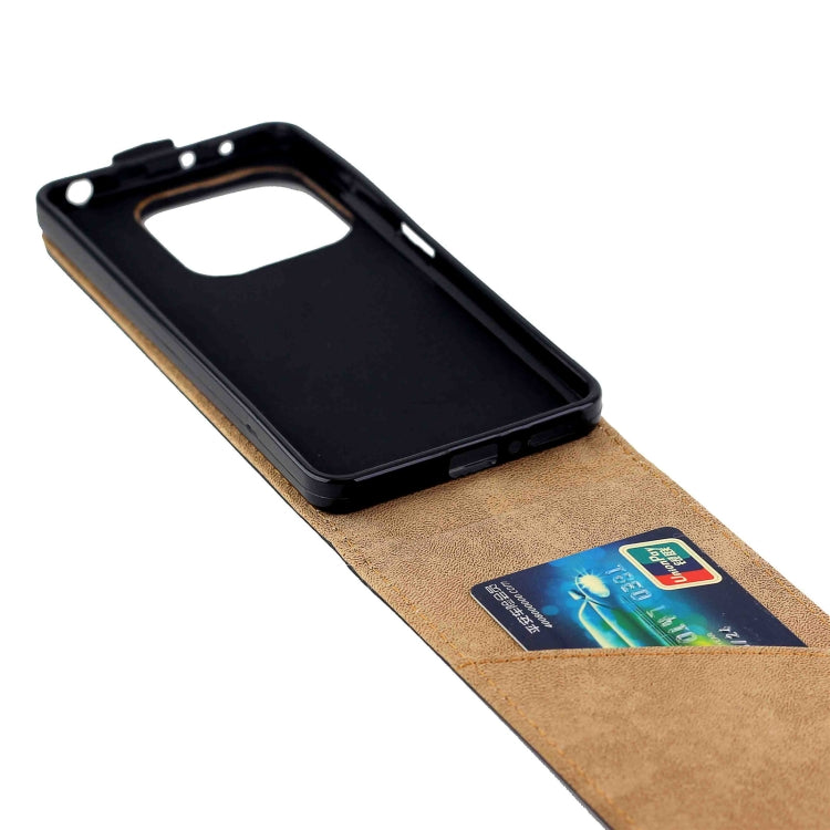 For Xiaomi Redmi Note 14 5G Vertical Flip Leather Phone Case with Card Slot - Black