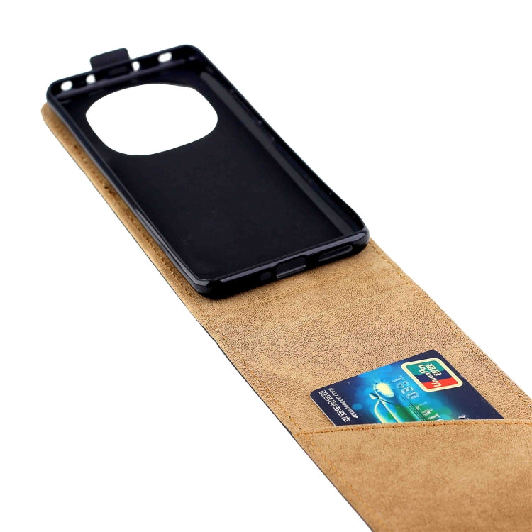 For Redmi Note 14 Pro 5G / 14 Pro+ Vertical Flip Leather Phone Case with Card Slot - Black