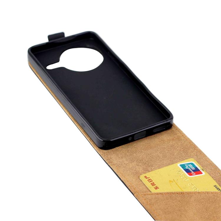 Redmi K80 Pro 5G Vertical Flip Leather Phone Case with Card Slot - Black