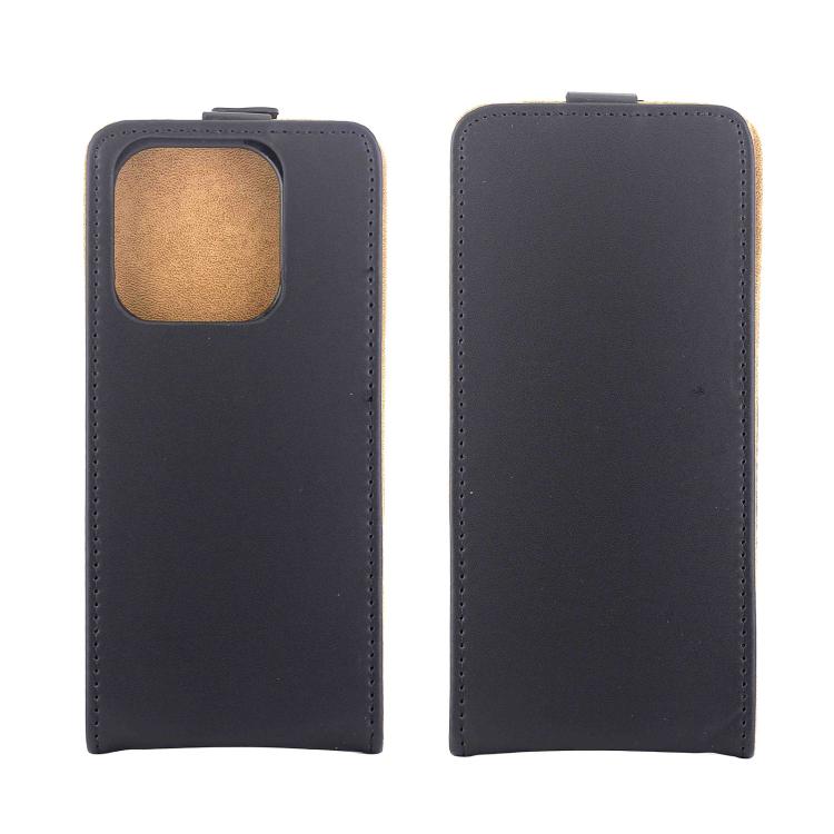 For Redmi Note 14 4G 164.84mm Vertical Flip Leather Phone Case with Card Slot - Black