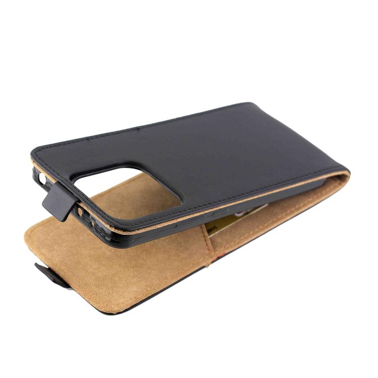 For Redmi Note 14 4G 164.84mm Vertical Flip Leather Phone Case with Card Slot - Black