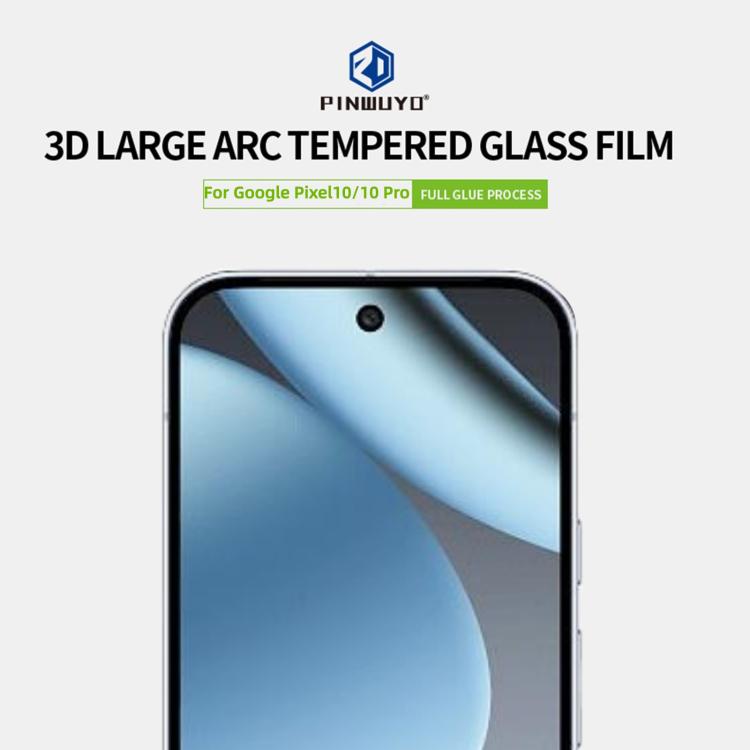 For Google Pixel 10 / 10 Pro PINWUYO 9H 3D Full Screen Explosion-proof Tempered Glass Film - Black