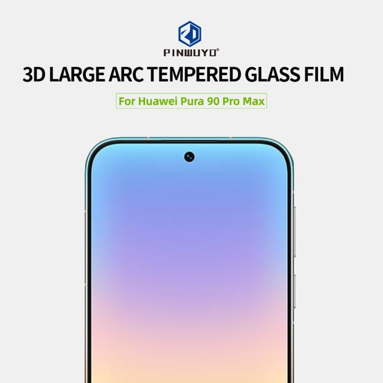 For Huawei Pura 90 Pro Max PINWUYO 9H 3D Curved Full Screen Explosion-proof Tempered Glass Film - Black