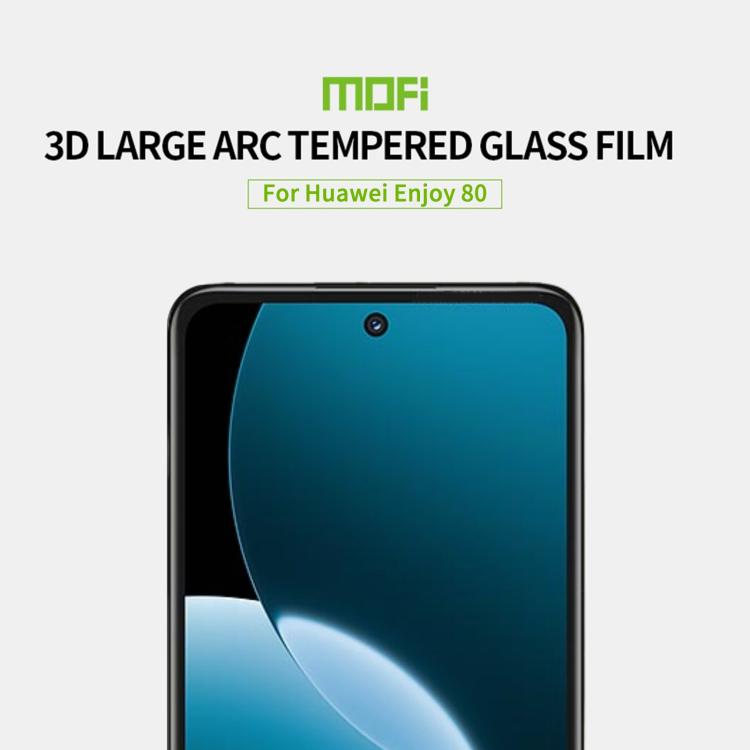 For Huawei Enjoy 80 MOFI 9H 3D Explosion-proof Curved Screen Tempered Glass Film - Black