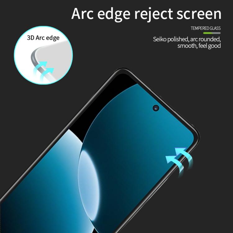 For Huawei Enjoy 80 MOFI 9H 3D Explosion-proof Curved Screen Tempered Glass Film - Black