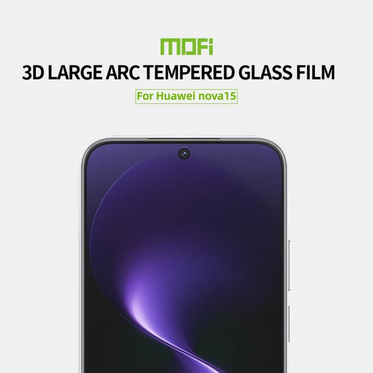 For Huawei nova 15 MOFI 9H 3D Explosion-proof Curved Screen Tempered Glass Film - Black