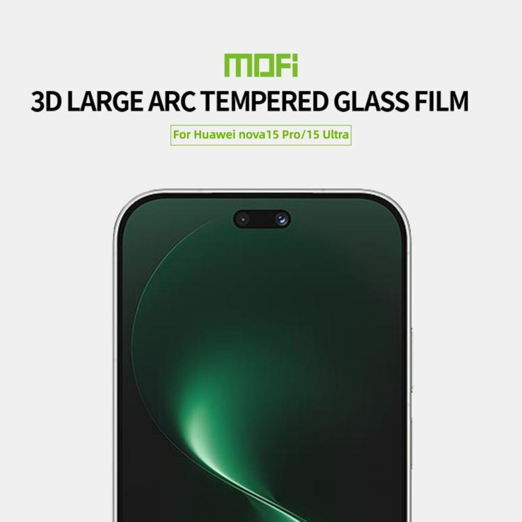 For Huawei nova 15 Pro / 15 Ultra MOFI 9H 3D Explosion-proof Curved Screen Tempered Glass Film - Black