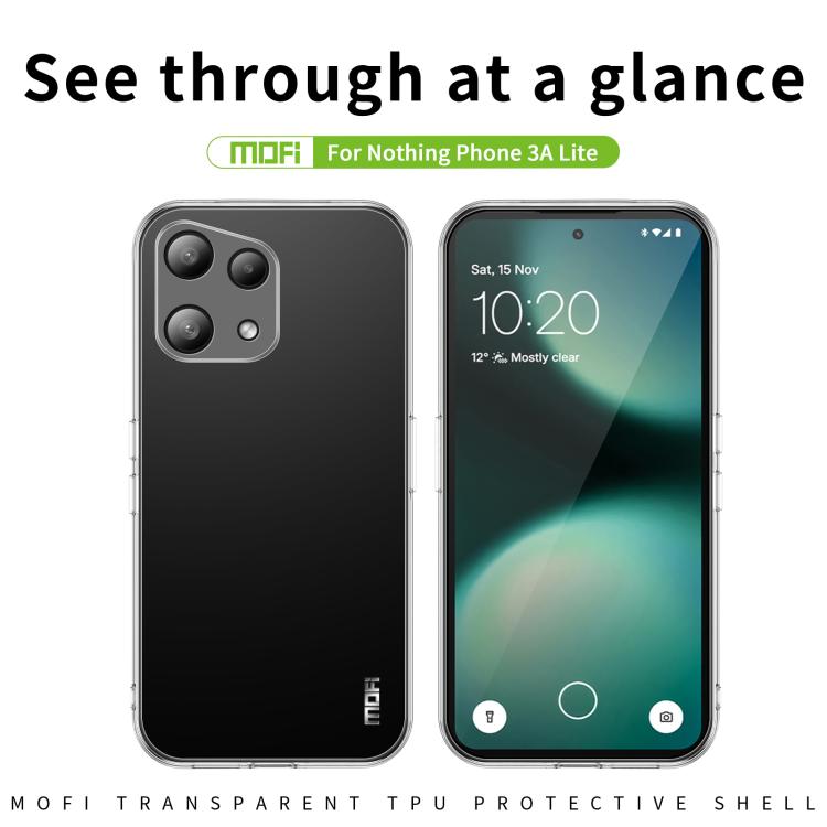 For Nothing Phone 3a Lite MOFI Ming Series Ultra-thin TPU Phone Case - Transparent