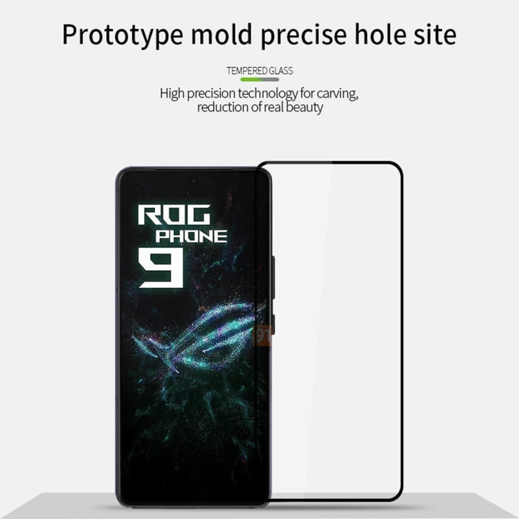 For ASUS ROG Phone 9 / 9 Pro / Zenfone 12 Ultra  PINWUYO 9H 2.5D Full Screen Tempered Glass Film - Black